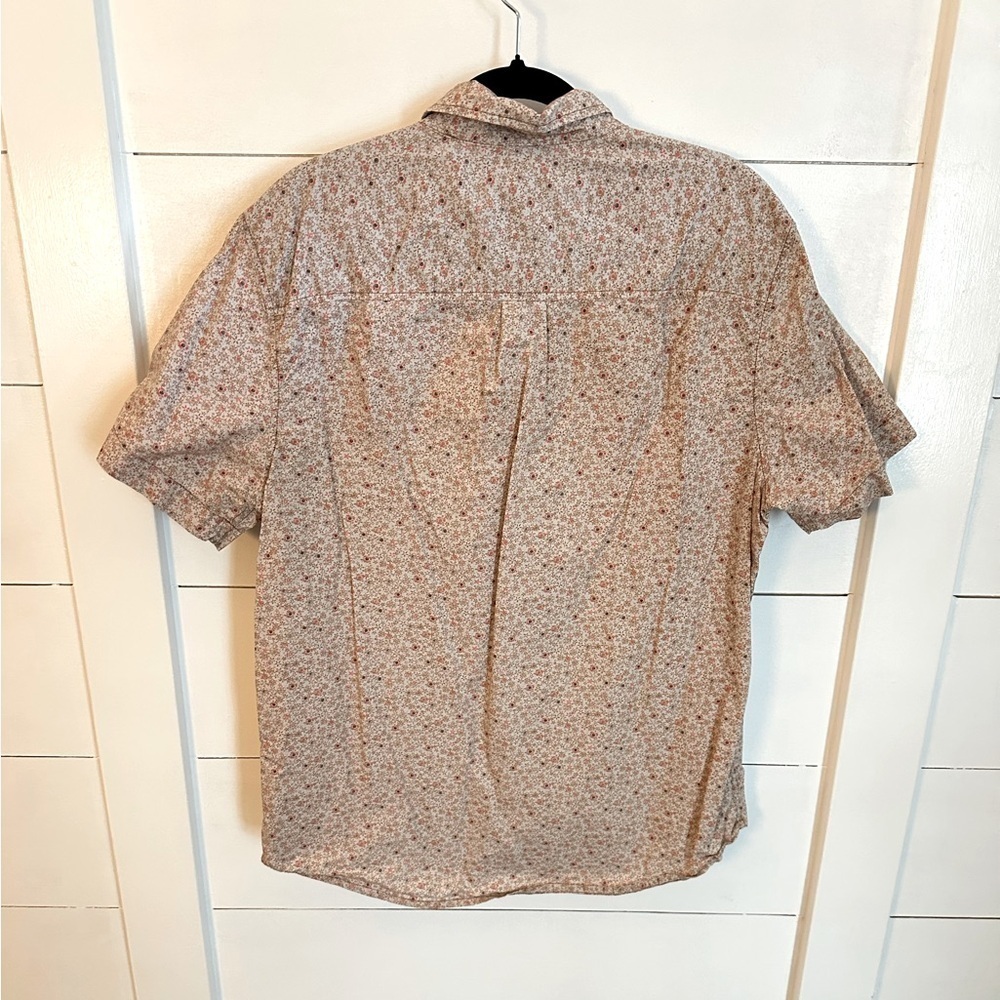 PRANA L Broderick Slim Men organic cotton retro career Short Sleeve casual Shirt - Picture 3 of 12